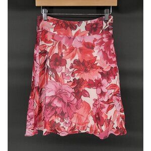 Vintage Amorosé Petite Floral Silk Skirt Womens P4 Coquette Easter Feminine USA